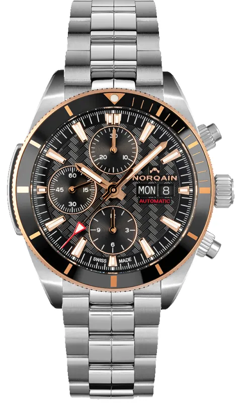 Norqain Adventure Sport Chrono Day Date Bracelet Watch made by Jura Watches
