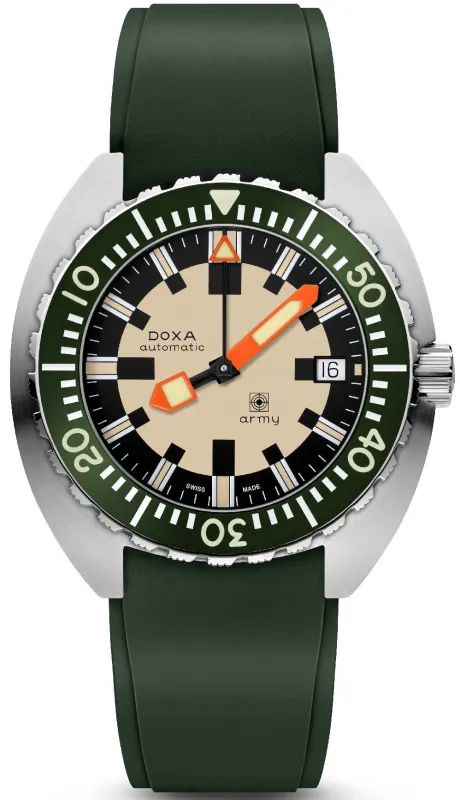 Doxa Dive Army Rubber Watch made by Jura Watches