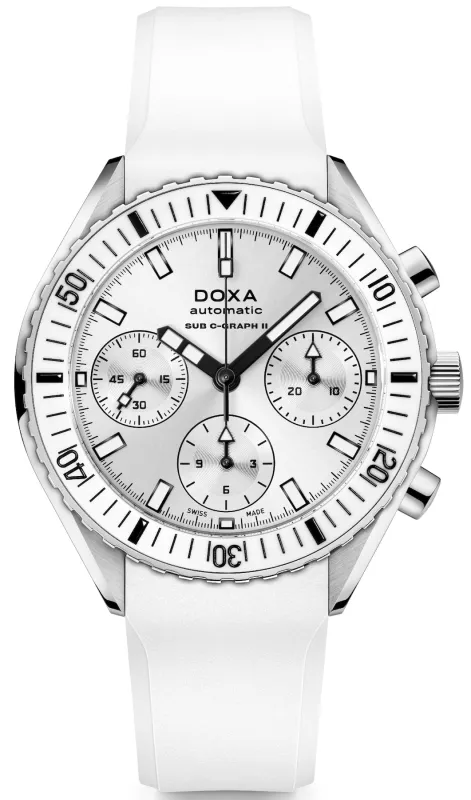 Doxa Sub 200 C-Graph II Whitepearl Rubber Watch sold by Jura Watches