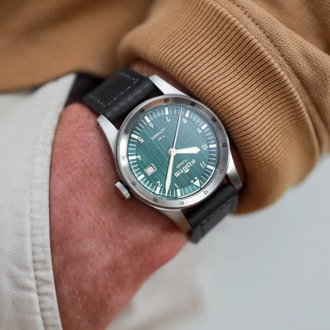 Fortis Flieger F-41 Automatic Petrol Watch sold by Jura Watches product image thumbnail 2