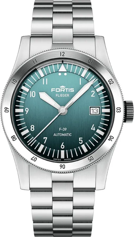 Fortis Flieger F-39 Automatic Petrol Watch sold by Jura Watches