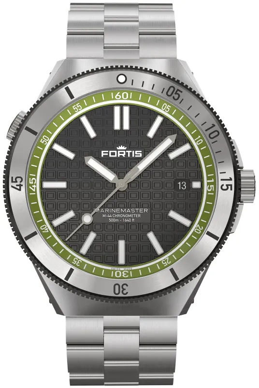 Fortis Marinemaster M 44 Woodpecker Green Bracelet Watch sold by Jura Watches