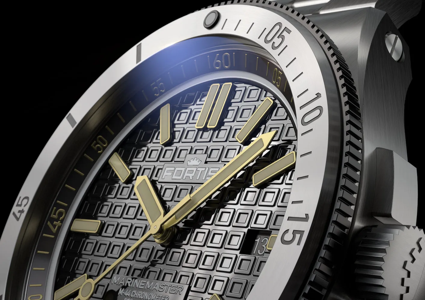 Fortis Marinemaster M 44 Black Resin Bracelet Watch sold by Jura Watches product image thumbnail 3