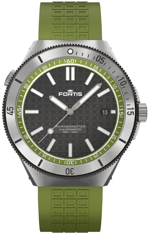 Fortis Marinemaster M 44 Woodpecker Green Watch sold by Jura Watches