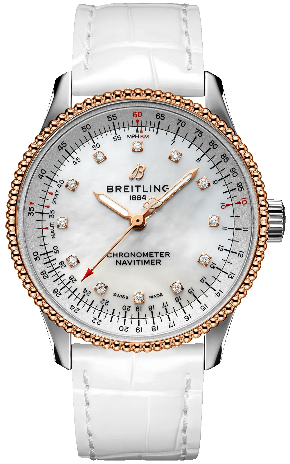 Breitling Navitimer Automatic 35 Reg Gold Ladies Watch sold by Jura Watches