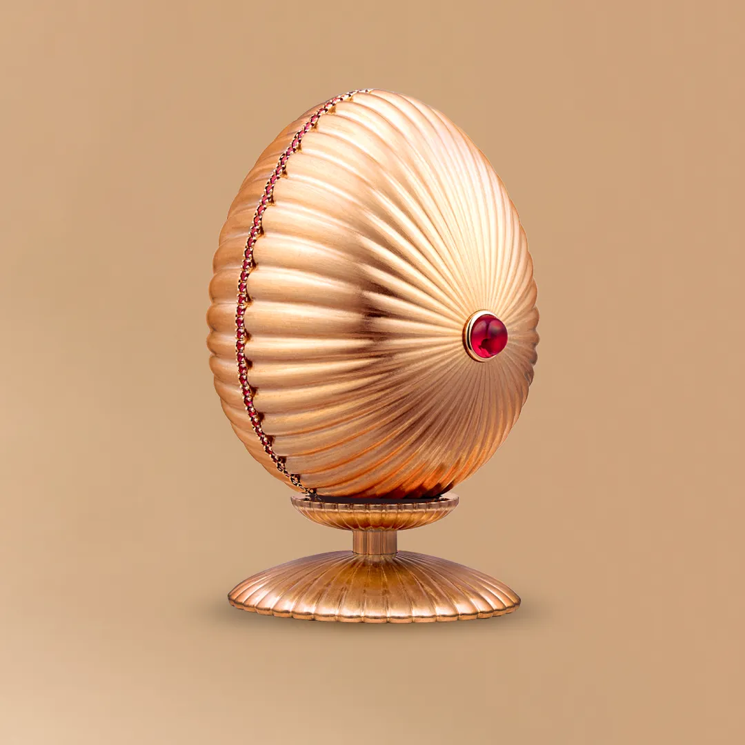 Faberge Colours of Love 18ct Rose Gold Diamond Ruby Fluted 180 Limited Edition Egg Objet sold by Jura Watches product image thumbnail 5