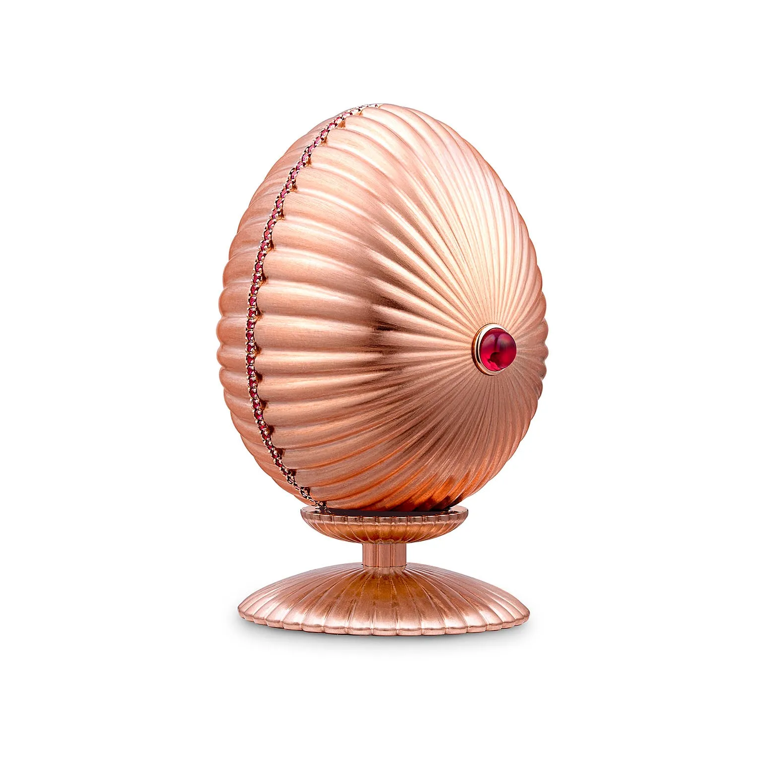 Faberge Colours of Love 18ct Rose Gold Diamond Ruby Fluted 180 Limited Edition Egg Objet sold by Jura Watches product image thumbnail 3