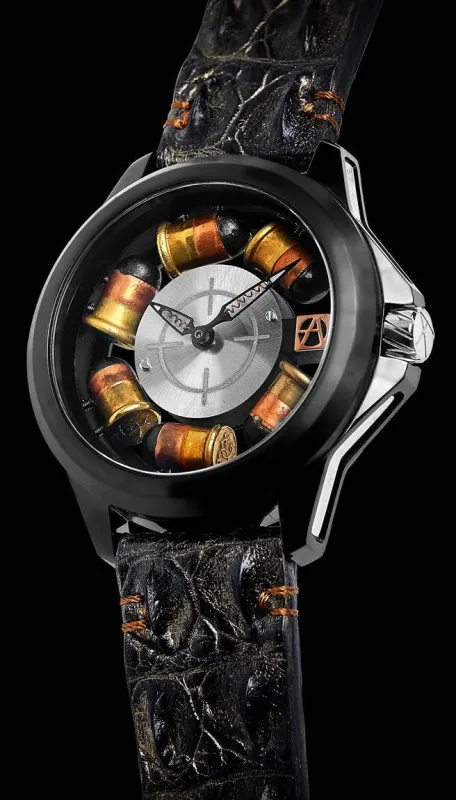 ArtyA Son of a Gun Classic Riot Black & Steel Limited Edition Watch sold by Jura Watches
