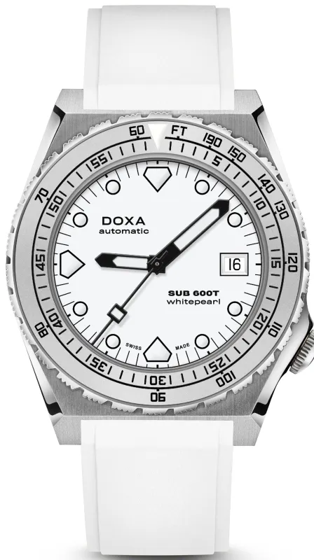 Doxa Watch SUB 600T Whitepearl Rubber D sold by Jura Watches