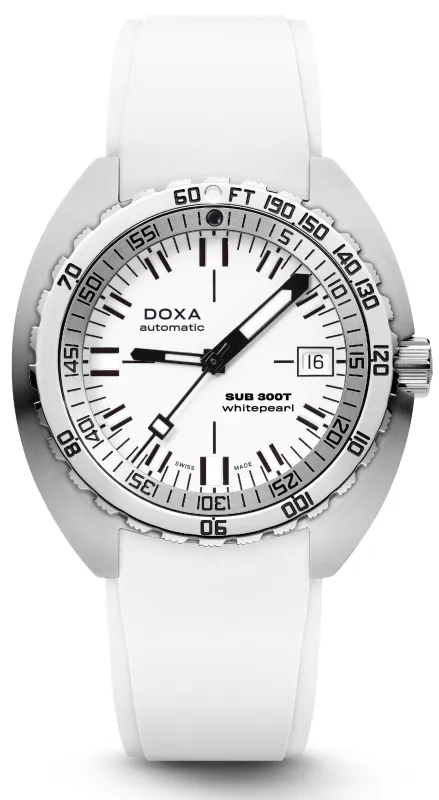 Doxa Watch SUB 300T Whitepearl Rubber sold by Jura Watches