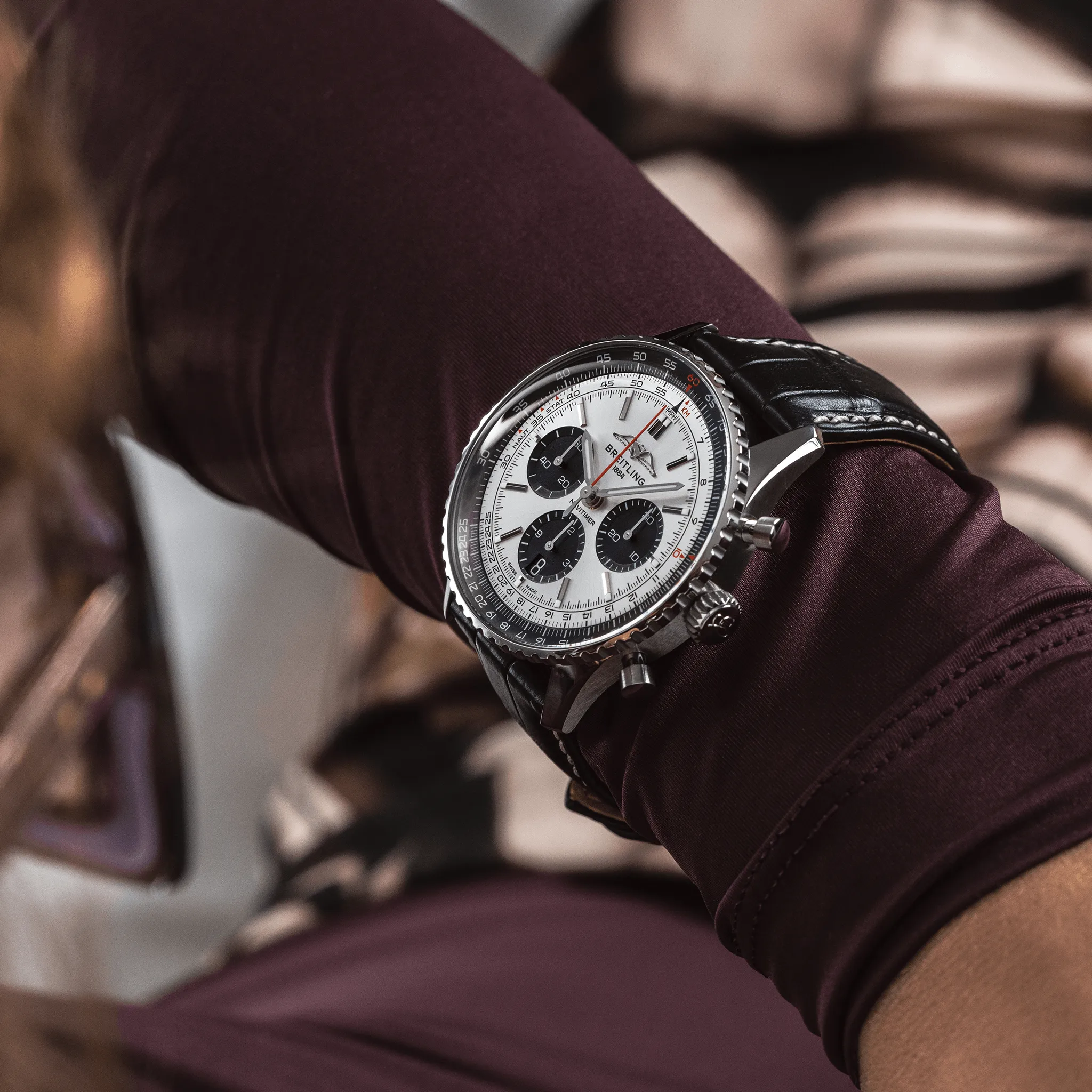 Breitling Watch Navitimer B01 43 Black Croc Folding Clasp sold by Jura Watches product image thumbnail 5