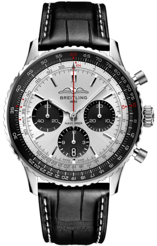 Breitling Watch Navitimer B01 43 Black Croc Folding Clasp sold by Jura Watches