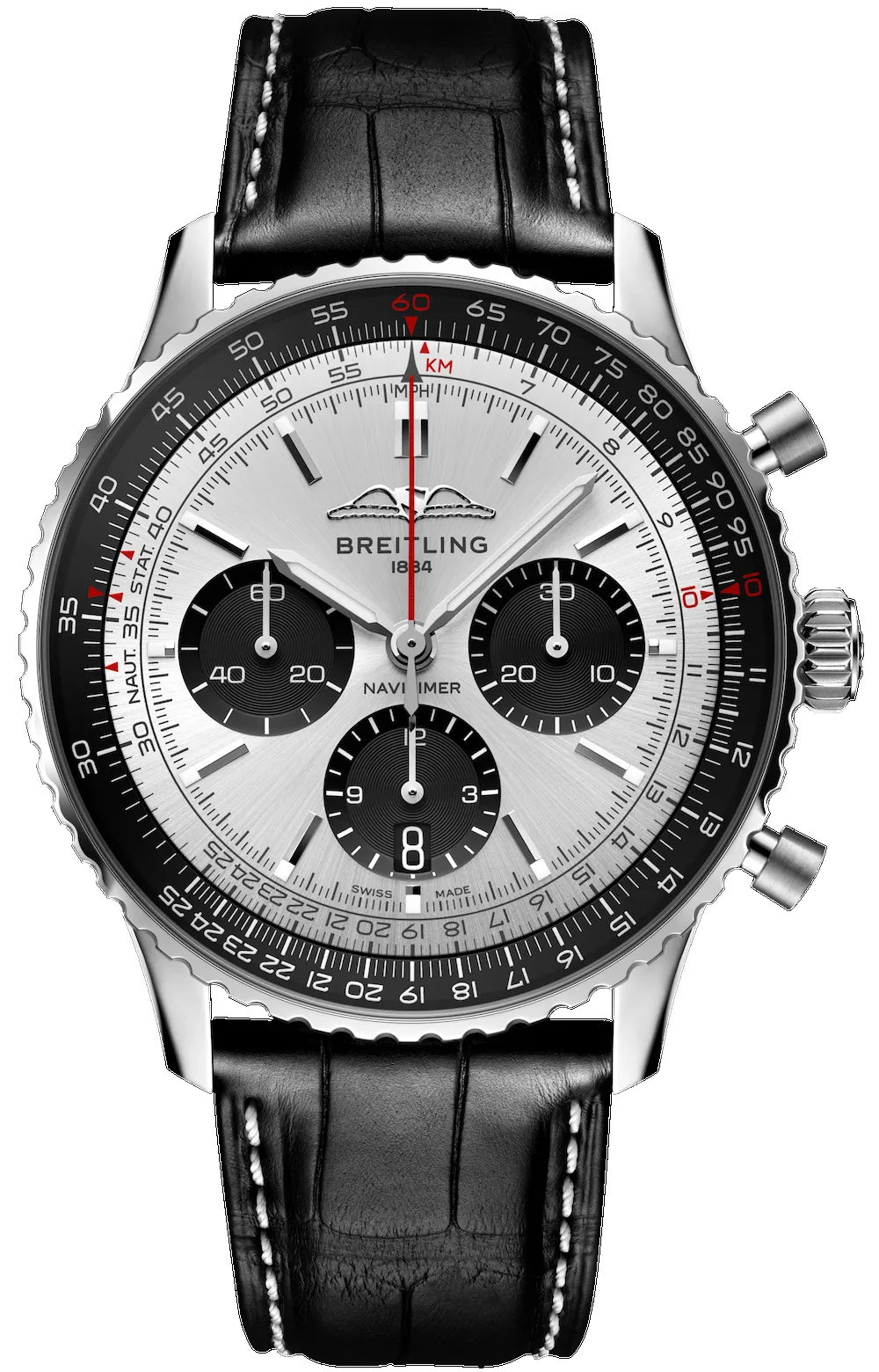 Breitling Watch Navitimer B01 43 Black Croc Folding Clasp sold by Jura Watches