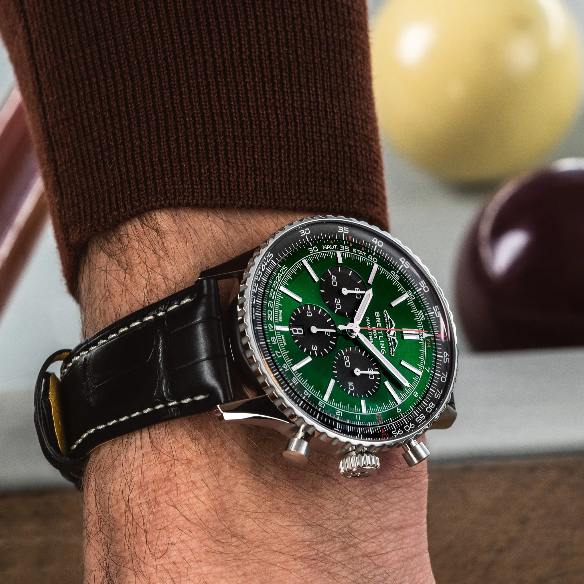 Breitling Watch Navitimer B01 46 Black Croc Folding Clasp sold by Jura Watches product image thumbnail 5