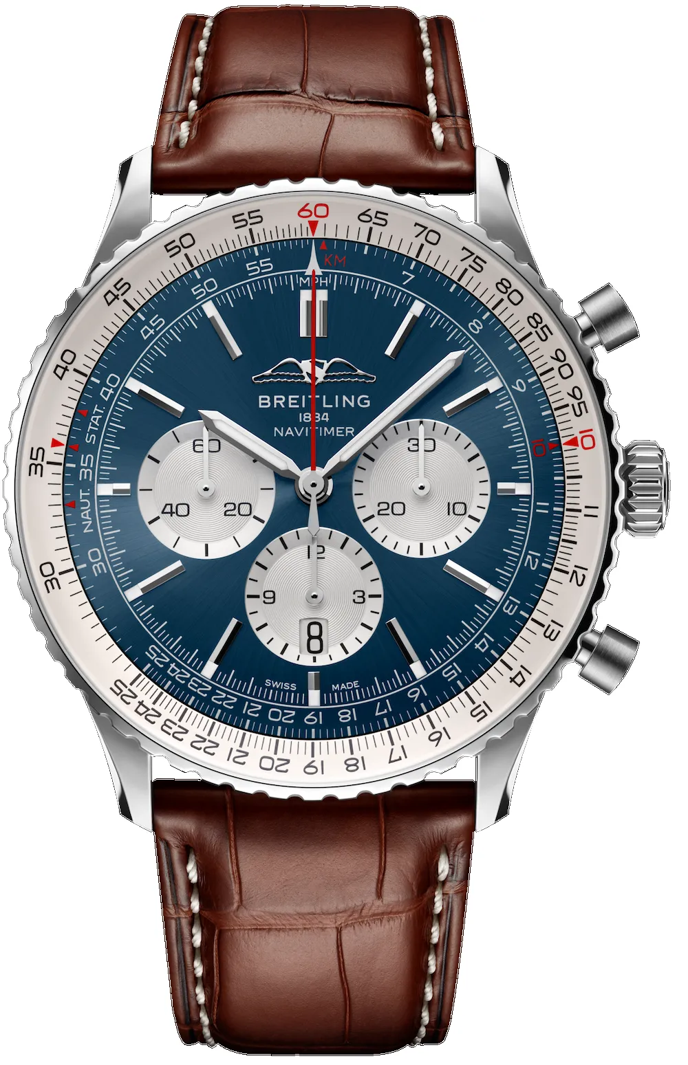 Breitling Watch Navitimer B01 46 Brown Croc Folding Clasp sold by Jura Watches