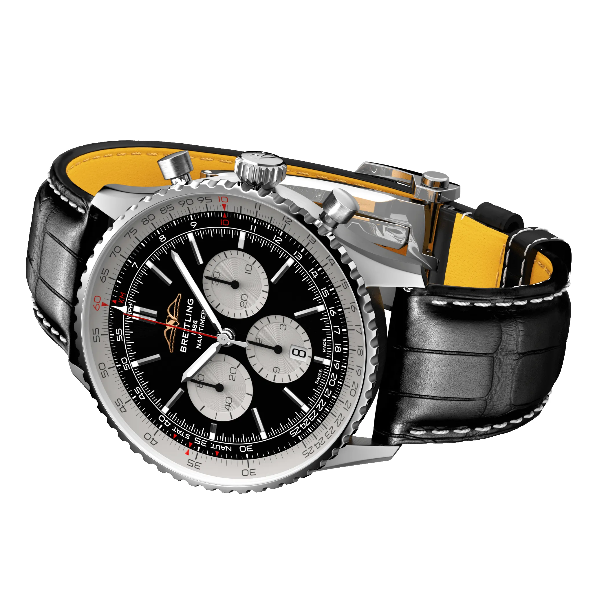 Breitling Watch Navitimer B01 46 Black Croc Folding Clasp sold by Jura Watches product image thumbnail 3