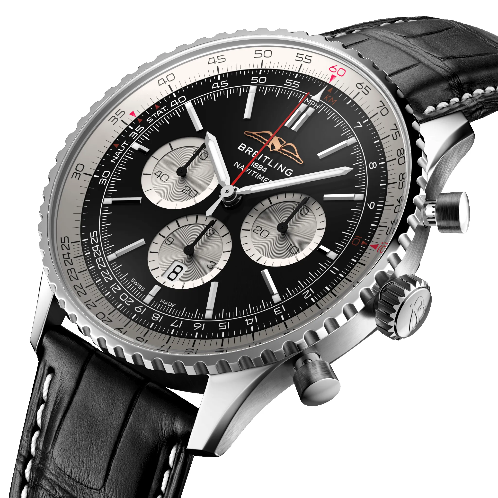 Breitling Watch Navitimer B01 46 Black Croc Folding Clasp sold by Jura Watches product image thumbnail 2