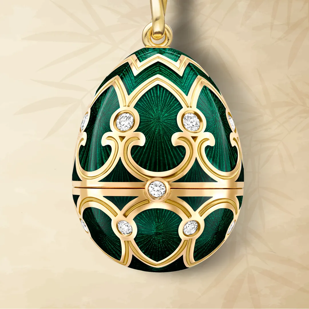 Faberge Tsarskoye Selo Yellow White Rose Gold Enamel Locket with Panda Surprise sold by Jura Watches product image thumbnail 5