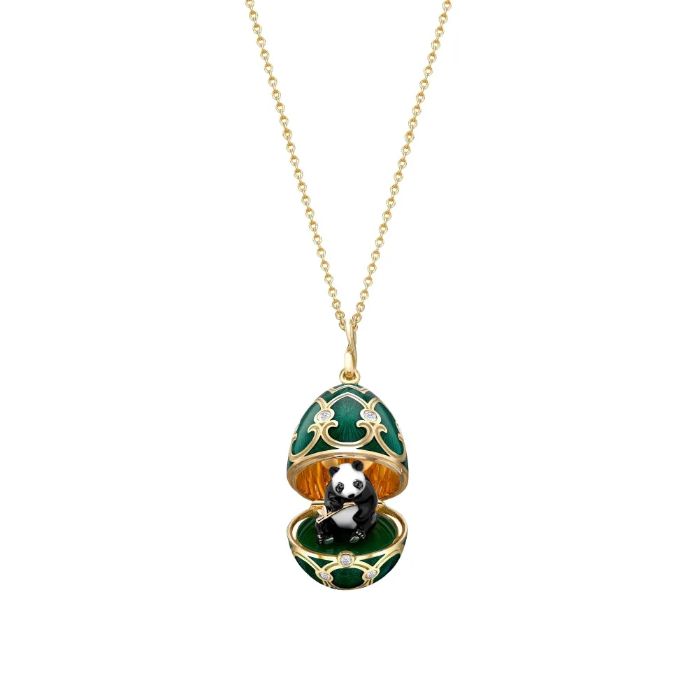 Faberge Tsarskoye Selo Yellow White Rose Gold Enamel Locket with Panda Surprise sold by Jura Watches product image thumbnail 2