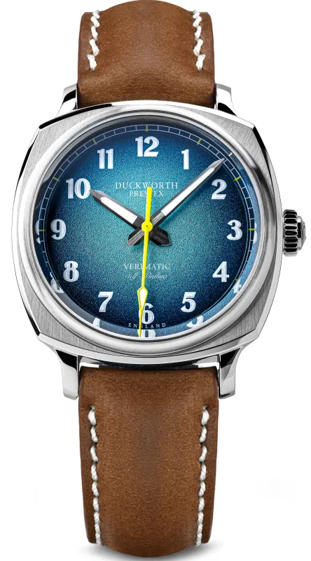Duckworth Prestex Watch Verimatic Blue Fume Brown Leather sold by Jura Watches