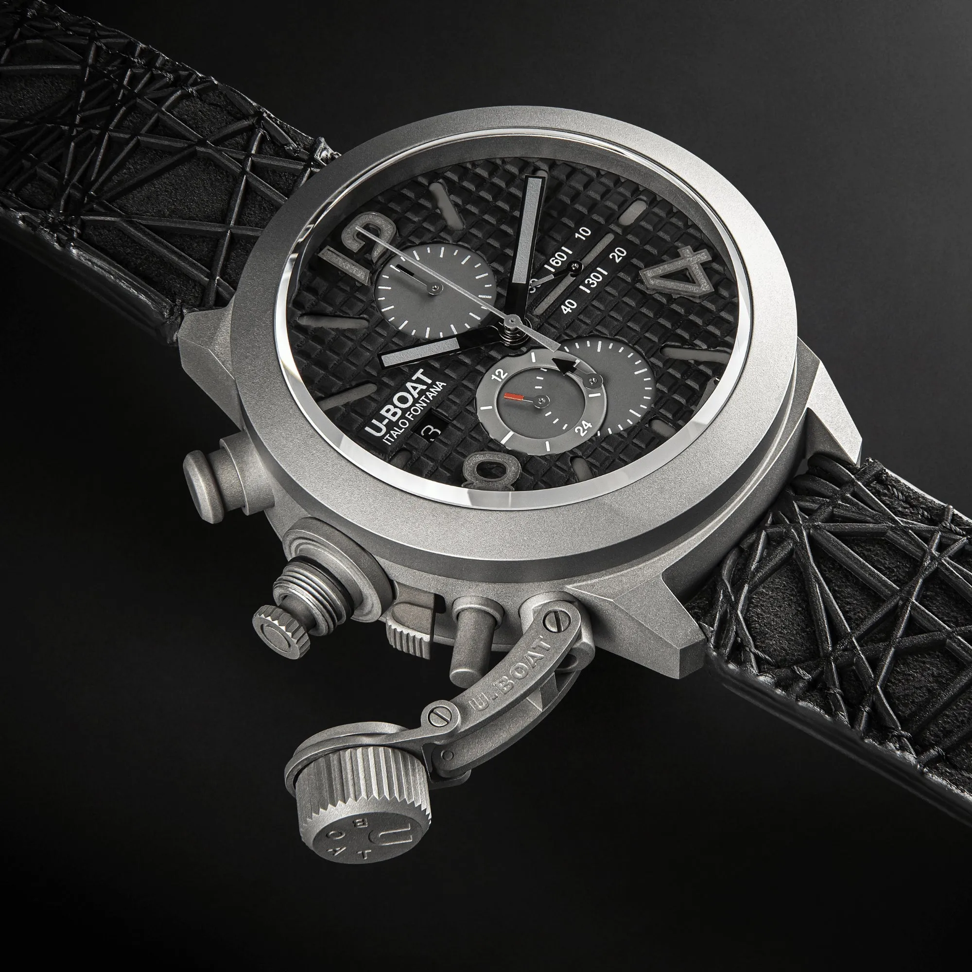 U-Boat Classico 45 Titanium Chronograph Tungsten Black Limited Edition Watch sold by Jura Watches product image thumbnail 3