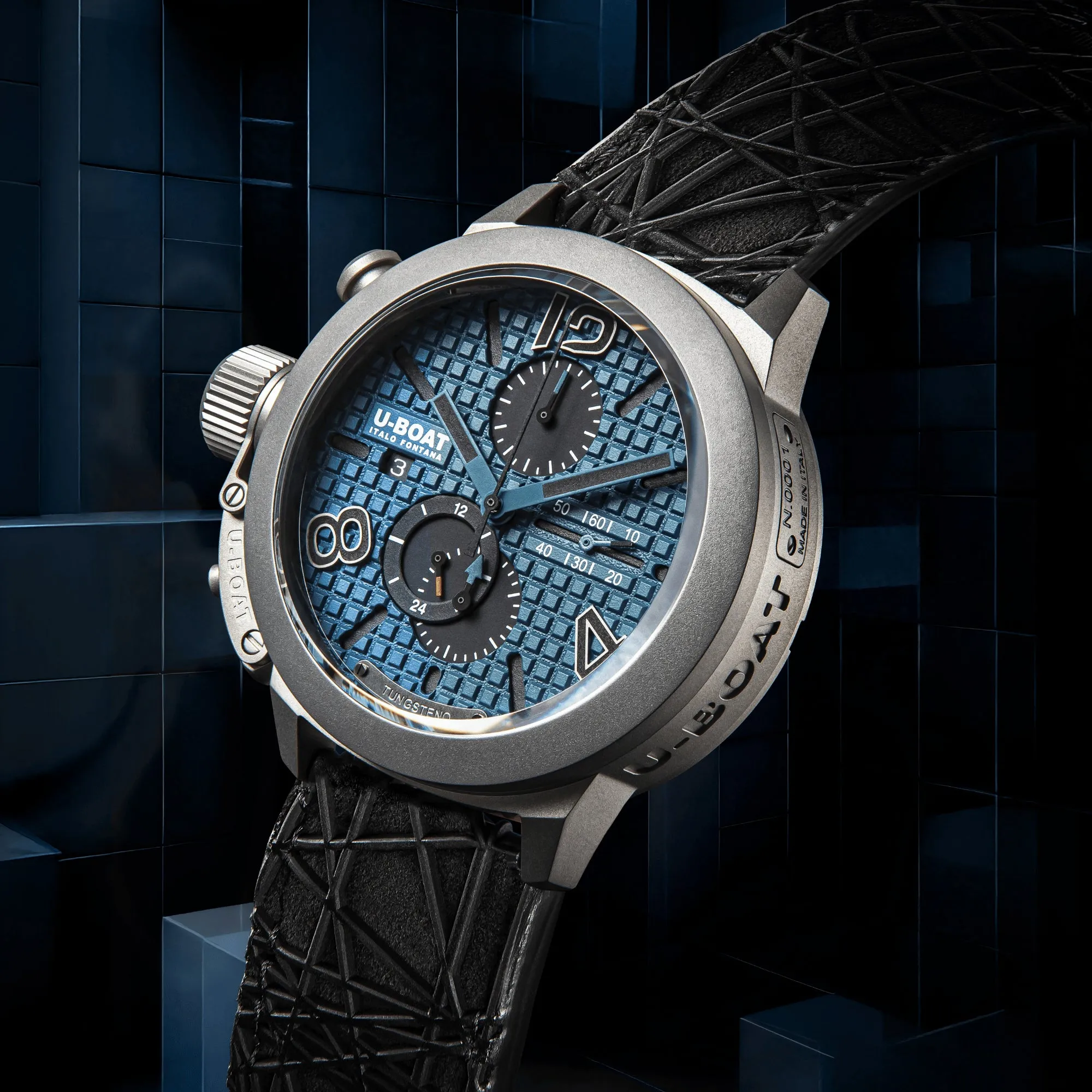 U-Boat Classico 45 Titanium Chronograph Tungsten Blue Limited Edition Watch sold by Jura Watches product image thumbnail 4