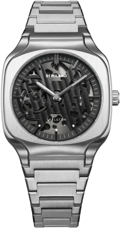D1 Milano Square Skeleton Grey Depth Watch sold by Jura Watches
