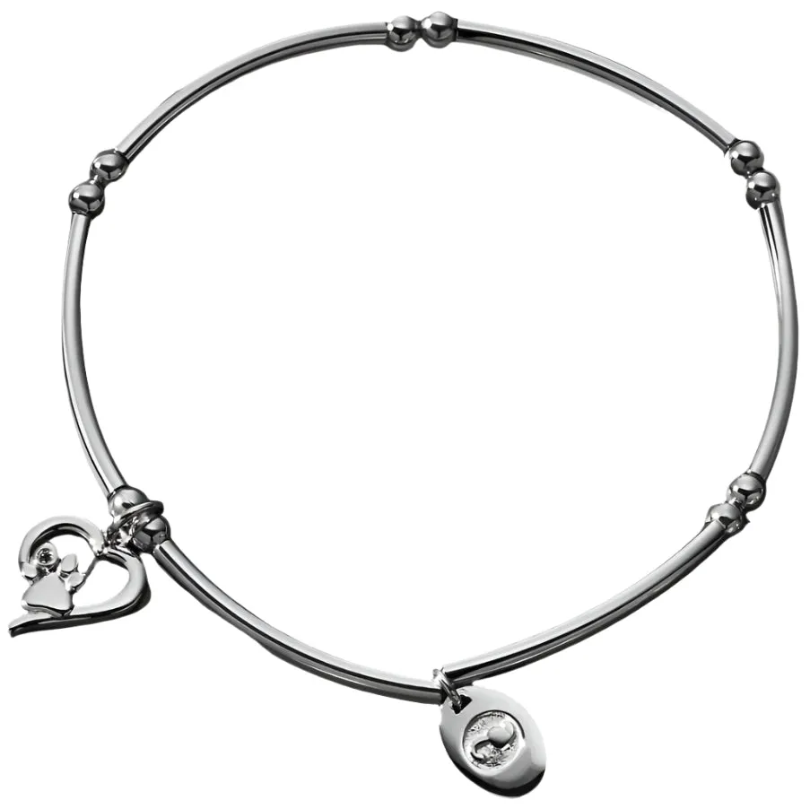 Clogau Paw Print White Topaz Sterling Silver Bangle FREE GIFT WITH PURCHASE sold by Jura Watches