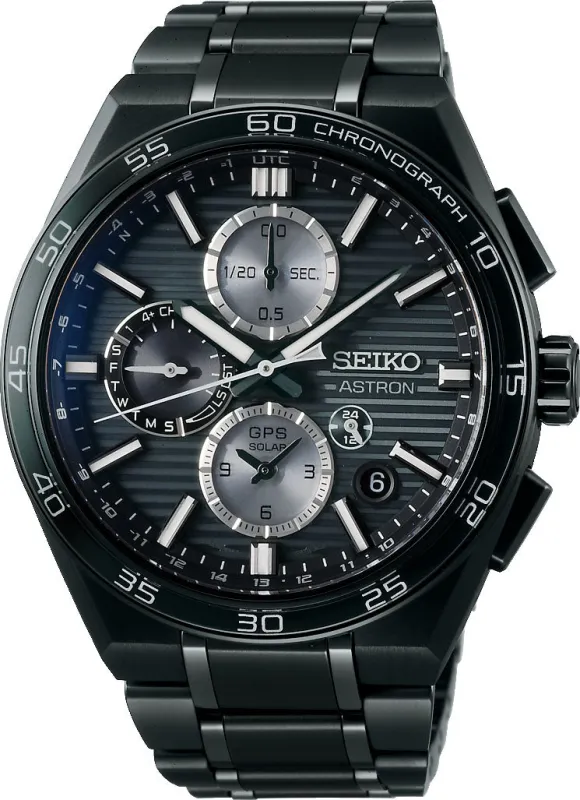 Seiko Astron GPS Solar Dual Time Chronograph in Night Sky Black Watch sold by Jura Watches