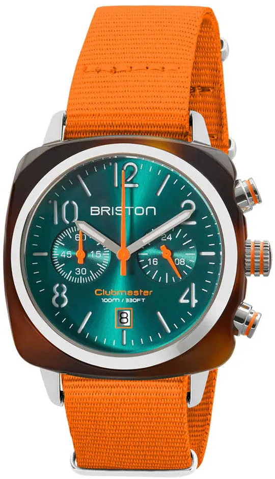 Briston Clubmaster Classic Chrono Summer Vibes Orange Watch sold by Jura Watches