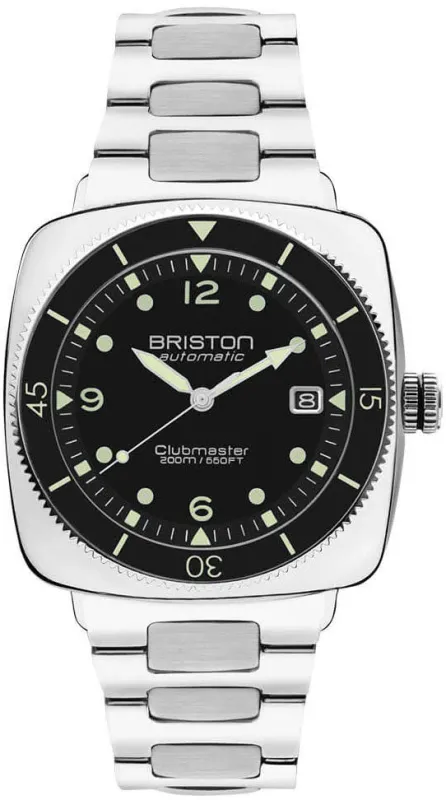 Briston Clubmaster Legend Diver Steel Black Watch sold by Jura Watches