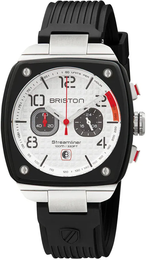 Briston Streamliner Urban Chrono Rubber White Watch sold by Jura Watches