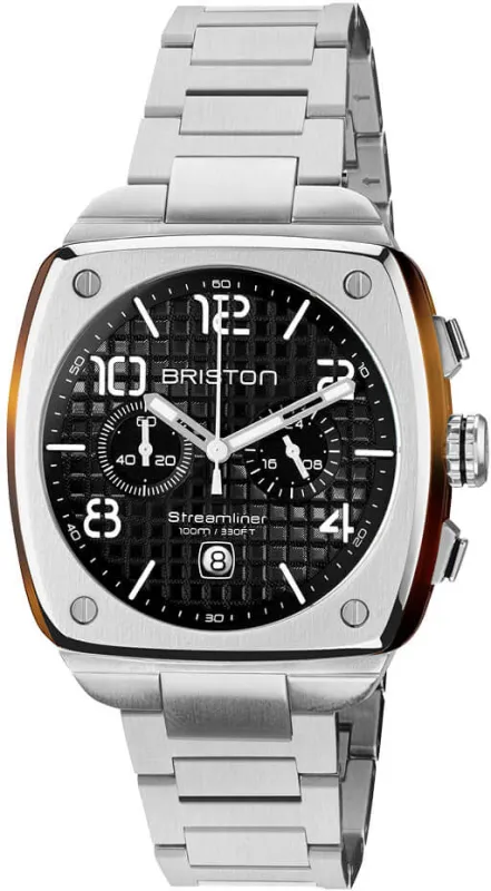 Briston Streamliner Urban Chrono Steel Black Watch sold by Jura Watches