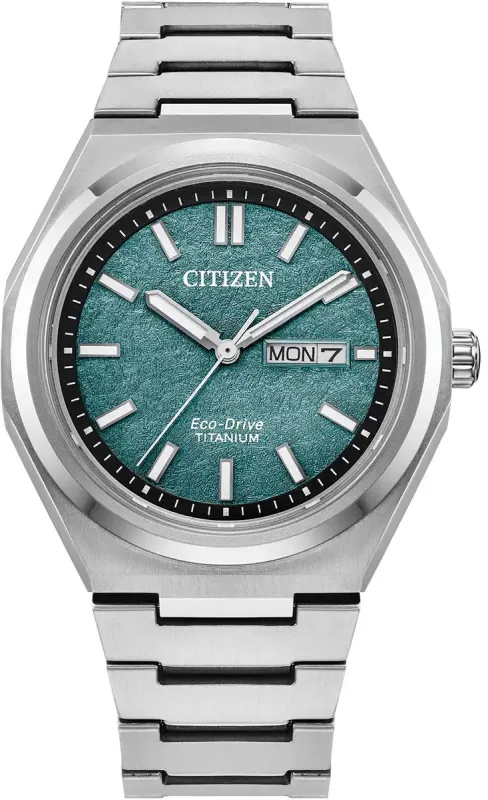 Citizen Super Titanium Zenshin Three Hands Textured Green Watch sold by Jura Watches