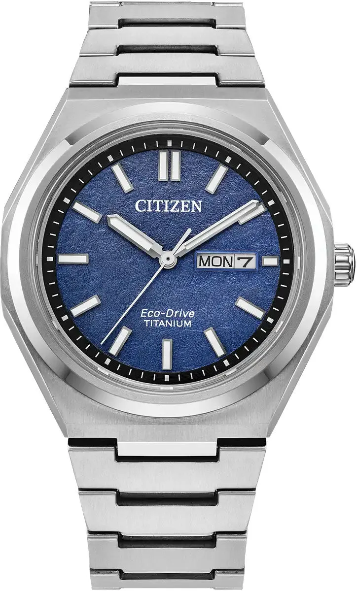 Citizen Super Titanium Zenshin Three Hands Textured Blue Watch sold by Jura Watches