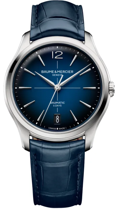 Baume et Mercier Clifton Baumatic Blue Watch sold by Jura Watches