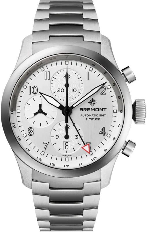 Bremont Altitude Chronograph GMT Silver Bracelet Watch sold by Jura Watches