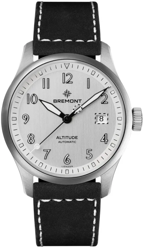 Bremont Altitude 39 Date Silver Leather Watch sold by Jura Watches