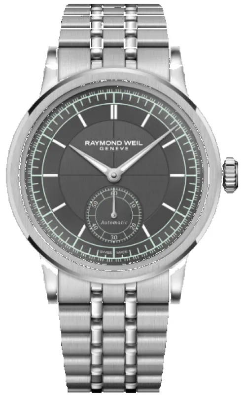Raymond Weil Millesime Automatic Small Seconds Menthol Minute Track Bracelet Watch made by Raymond Weil