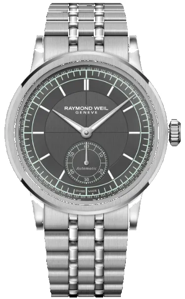 Raymond Weil Millesime Automatic Small Seconds Menthol Minute Track Bracelet Watch sold by Jura Watches