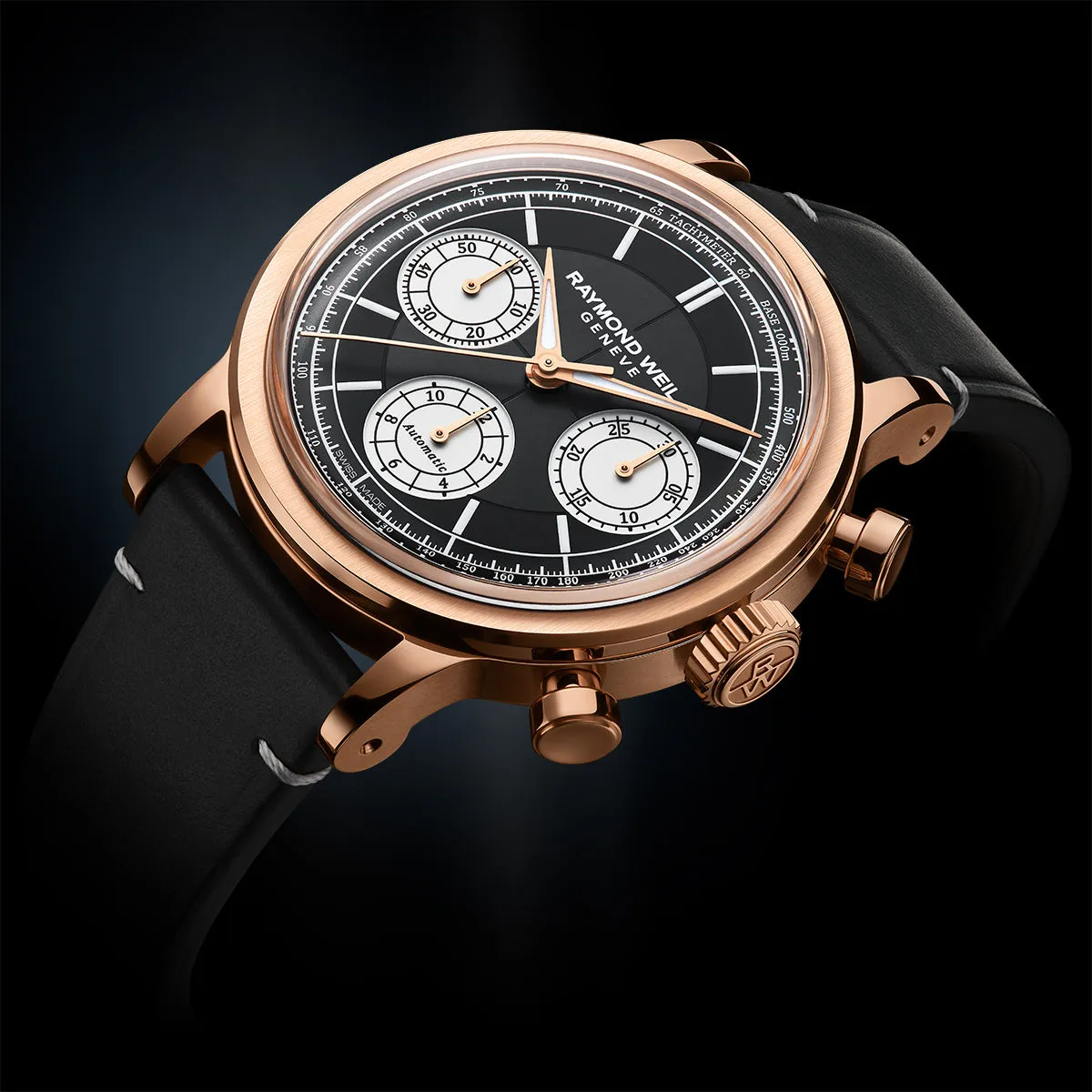 Raymond Weil Millesime Automatic Tri-Compax Chronograph Black Sector Watch sold by Jura Watches product image thumbnail 5