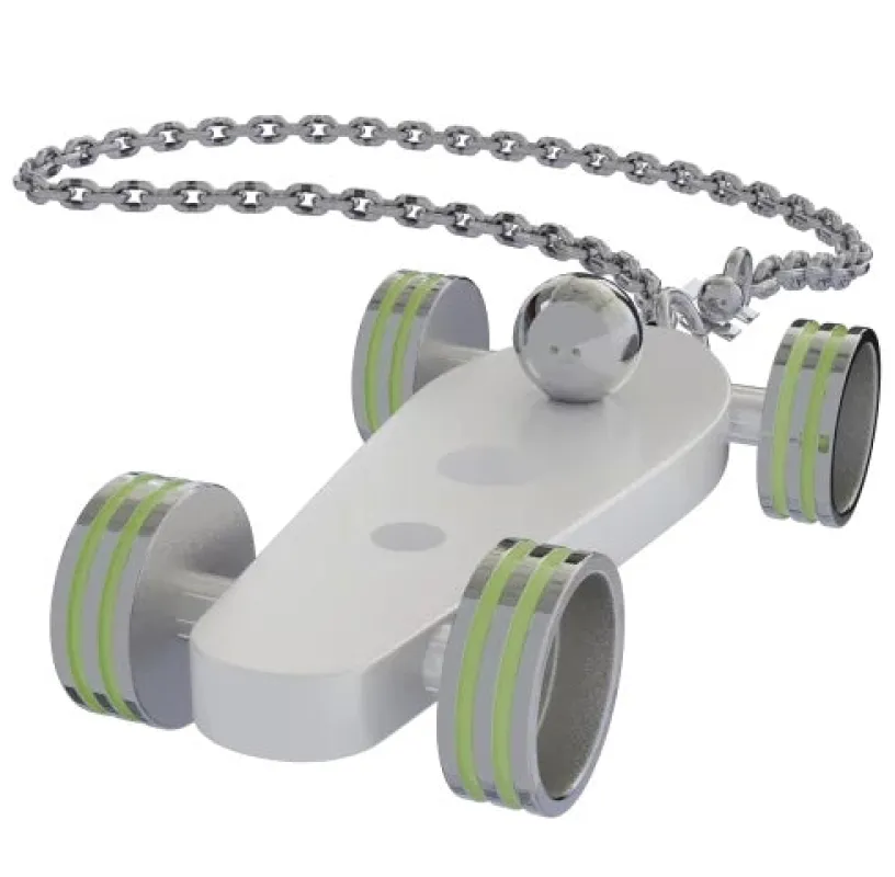 B.R.M. Key Chain Bolides by B.R.M White w Apple Green Wheel Support Chain sold by Jura Watches