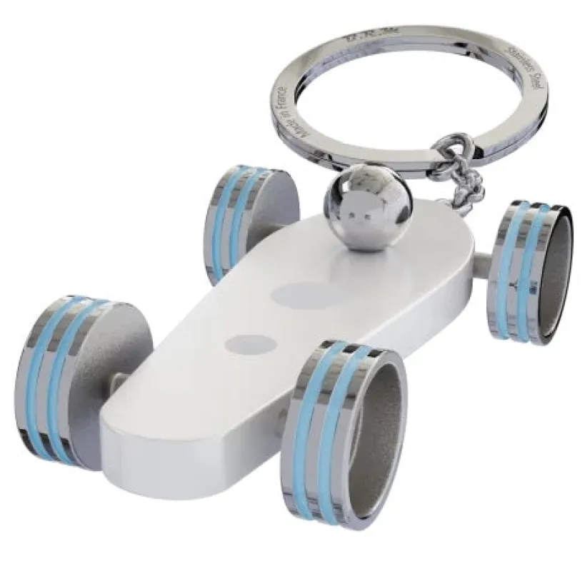 B.R.M. Key Ring Bolides by B.R.M White w Light Blue Wheel Support Ring sold by Jura Watches