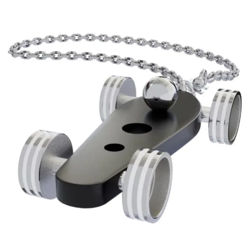 B.R.M. Key Chain Bolides by B.R.M Black w White Wheel Support Chain sold by Jura Watches