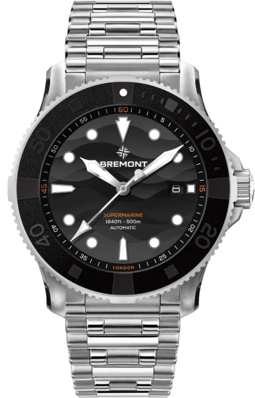Bremont Supermarine 500M Black Steel Watch sold by Jura Watches