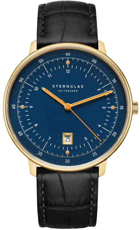 Sternglas Hamburg Dark Blue Gold Watch sold by Jura Watches