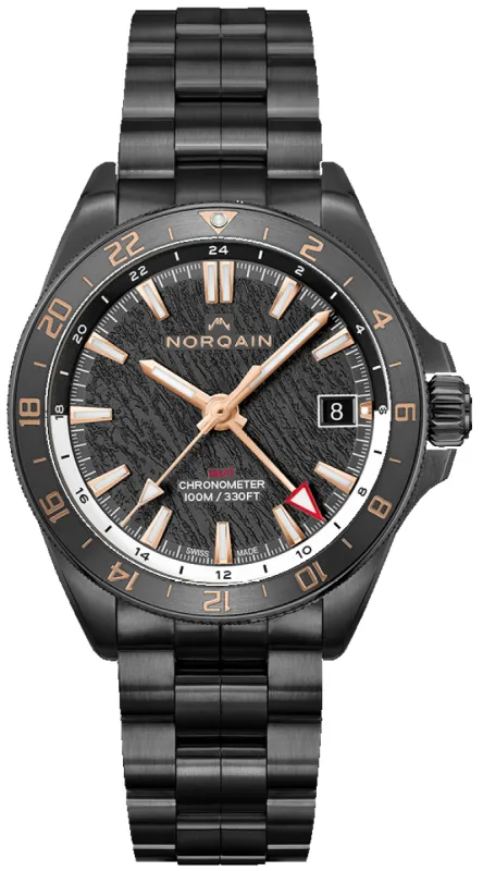 Norqain Neverest GMT Glacier Black 41mm made by Jura Watches