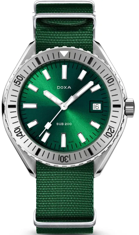 Doxa Sub 200 Sea Emerald Green Nato Watch sold by Jura Watches