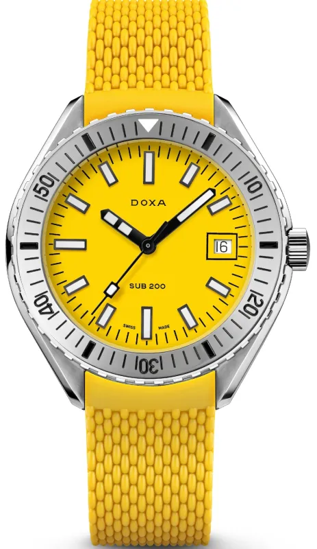 Doxa Sub 200 Divingstar Yellow Rubber Watch sold by Jura Watches