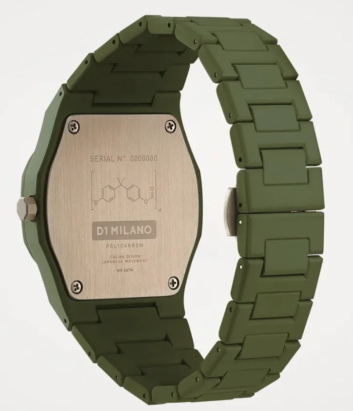 D1 Milano Polycarbon Military Green Watch sold by Jura Watches product image thumbnail 4